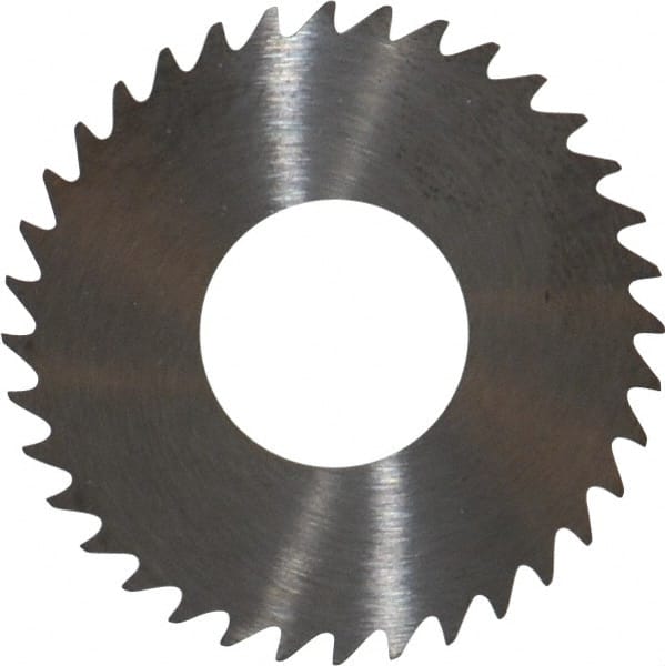 RobbJack - 1-1/4" Diam x 0.035" Blade Thickness x 1/2" Arbor Hole Diam, 36 Tooth Slitting and Slotting Saw - Arbor Connection, Right Hand, Uncoated, Solid Carbide, Concave Ground - Exact Tooling