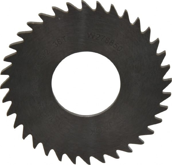 RobbJack - 1-1/4" Diam x 0.0468" Blade Thickness x 1/2" Arbor Hole Diam, 36 Tooth Slitting and Slotting Saw - Arbor Connection, Right Hand, Uncoated, Solid Carbide, Concave Ground - Exact Tooling