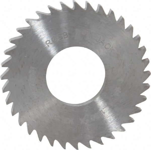 RobbJack - 1-1/4" Diam x 1/8" Blade Thickness x 1/2" Arbor Hole Diam, 36 Tooth Slitting and Slotting Saw - Arbor Connection, Right Hand, Uncoated, Solid Carbide, Concave Ground - Exact Tooling