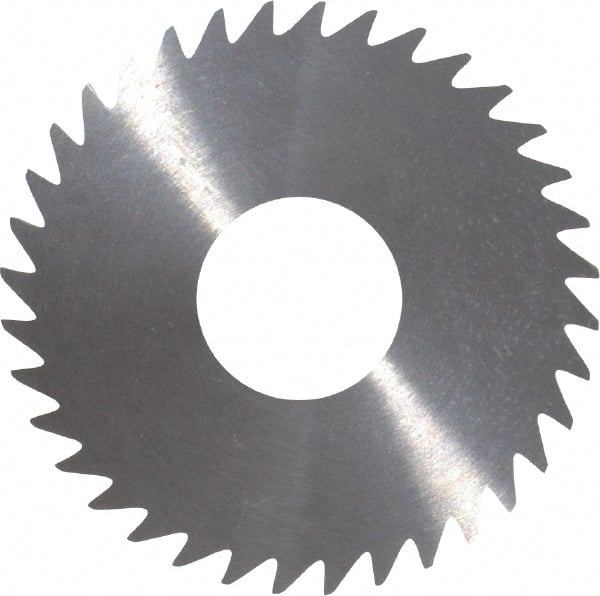 RobbJack - 1-1/2" Diam x 0.023" Blade Thickness x 1/2" Arbor Hole Diam, 36 Tooth Slitting and Slotting Saw - Arbor Connection, Right Hand, Uncoated, Solid Carbide, Concave Ground - Exact Tooling