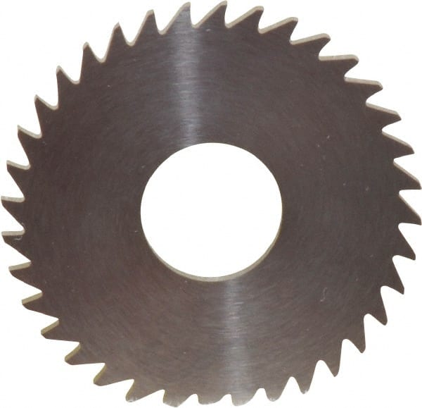 RobbJack - 1-1/2" Diam x 0.0781" Blade Thickness x 1/2" Arbor Hole Diam, 36 Tooth Slitting and Slotting Saw - Arbor Connection, Right Hand, Uncoated, Solid Carbide, Concave Ground - Exact Tooling
