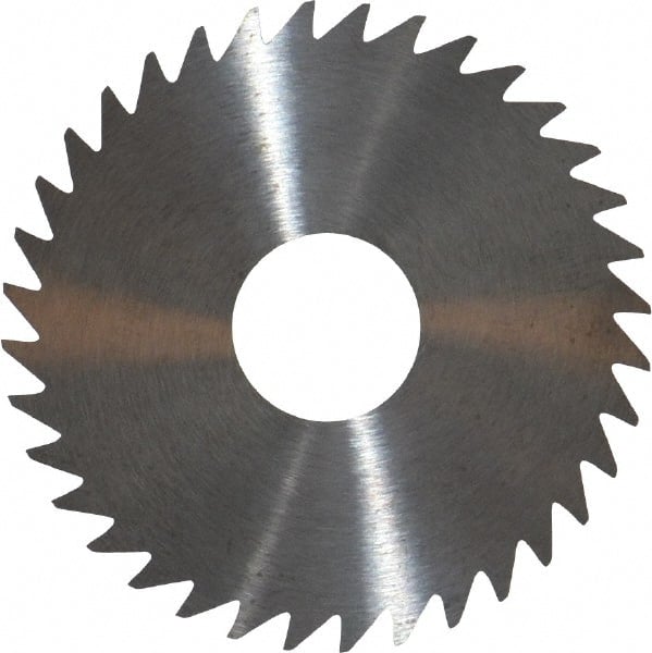 RobbJack - 1-3/4" Diam x 0.0156" Blade Thickness x 1/2" Arbor Hole Diam, 36 Tooth Slitting and Slotting Saw - Arbor Connection, Right Hand, Uncoated, Solid Carbide, Concave Ground - Exact Tooling