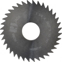 RobbJack - 1-3/4" Diam x 1/16" Blade Thickness x 1/2" Arbor Hole Diam, 36 Tooth Slitting and Slotting Saw - Arbor Connection, Right Hand, Uncoated, Solid Carbide, Concave Ground - Exact Tooling