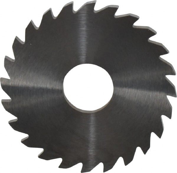 RobbJack - 1-3/4" Diam x 0.0937" Blade Thickness x 1/2" Arbor Hole Diam, 24 Tooth Slitting and Slotting Saw - Arbor Connection, Right Hand, Uncoated, Solid Carbide, Concave Ground - Exact Tooling