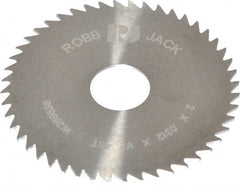 RobbJack - 2" Diam x 0.0312" Blade Thickness x 1/2" Arbor Hole Diam, 48 Tooth Slitting and Slotting Saw - Arbor Connection, Right Hand, Uncoated, Solid Carbide, Concave Ground - Exact Tooling