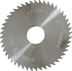RobbJack - 2" Diam x 0.035" Blade Thickness x 1/2" Arbor Hole Diam, 48 Tooth Slitting and Slotting Saw - Arbor Connection, Right Hand, Uncoated, Solid Carbide, Concave Ground - Exact Tooling