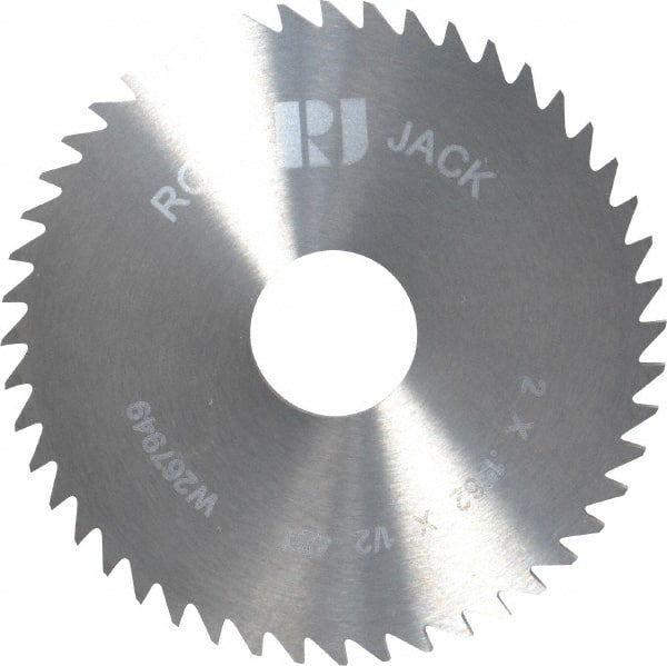 RobbJack - 2" Diam x 0.1562" Blade Thickness x 1/2" Arbor Hole Diam, 48 Tooth Slitting and Slotting Saw - Arbor Connection, Right Hand, Uncoated, Solid Carbide, Concave Ground - Exact Tooling