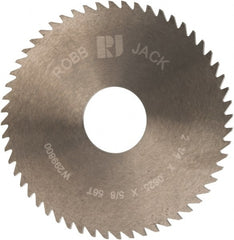 RobbJack - 2-1/4" Diam x 1/16" Blade Thickness x 5/8" Arbor Hole Diam, 56 Tooth Slitting and Slotting Saw - Arbor Connection, Right Hand, Uncoated, Solid Carbide, Concave Ground - Exact Tooling