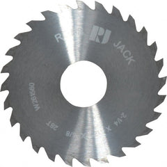 RobbJack - 2-1/4" Diam x 1/8" Blade Thickness x 5/8" Arbor Hole Diam, 28 Tooth Slitting and Slotting Saw - Arbor Connection, Right Hand, Uncoated, Solid Carbide, Concave Ground - Exact Tooling