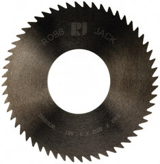 RobbJack - 2-1/2" Diam x 0.0312" Blade Thickness x 1" Arbor Hole Diam, 56 Tooth Slitting and Slotting Saw - Arbor Connection, Right Hand, Uncoated, Solid Carbide, Concave Ground - Exact Tooling