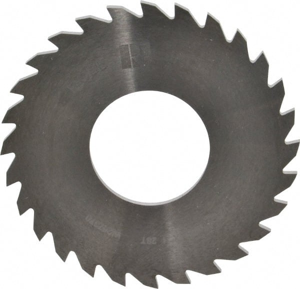 RobbJack - 2-1/2" Diam x 0.0781" Blade Thickness x 1" Arbor Hole Diam, 28 Tooth Slitting and Slotting Saw - Arbor Connection, Right Hand, Uncoated, Solid Carbide, Concave Ground - Exact Tooling