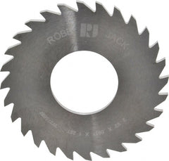 RobbJack - 2-1/2" Diam x 0.0937" Blade Thickness x 1" Arbor Hole Diam, 28 Tooth Slitting and Slotting Saw - Arbor Connection, Right Hand, Uncoated, Solid Carbide, Concave Ground - Exact Tooling