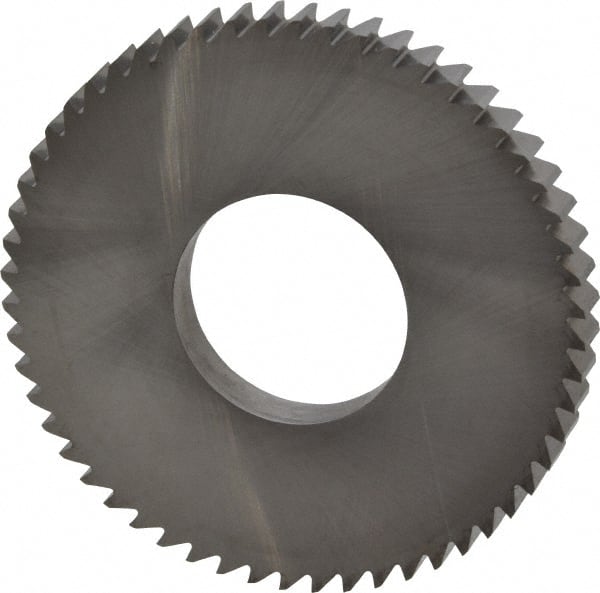 RobbJack - 2-1/2" Diam x 1/4" Blade Thickness x 1" Arbor Hole Diam, 56 Tooth Slitting and Slotting Saw - Arbor Connection, Right Hand, Uncoated, Solid Carbide, Concave Ground - Exact Tooling