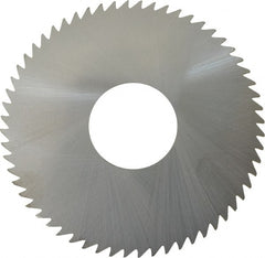 RobbJack - 3" Diam x 1/16" Blade Thickness x 1" Arbor Hole Diam, 60 Tooth Slitting and Slotting Saw - Arbor Connection, Right Hand, Uncoated, Solid Carbide, Concave Ground - Exact Tooling