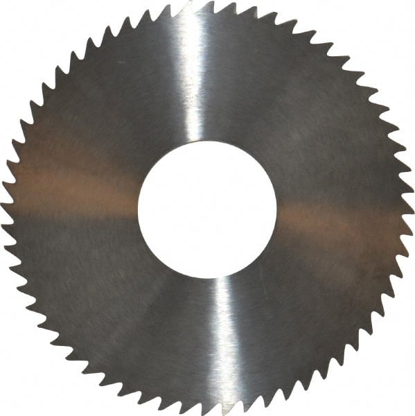 RobbJack - 3" Diam x 1/8" Blade Thickness x 1" Arbor Hole Diam, 60 Tooth Slitting and Slotting Saw - Arbor Connection, Right Hand, Uncoated, Solid Carbide, Concave Ground - Exact Tooling