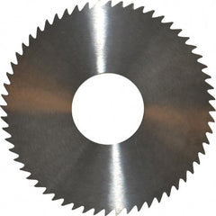 RobbJack - 3" Diam x 1/8" Blade Thickness x 1" Arbor Hole Diam, 60 Tooth Slitting and Slotting Saw - Arbor Connection, Right Hand, Uncoated, Solid Carbide, Concave Ground - Exact Tooling
