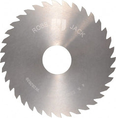 RobbJack - 4" Diam x 0.0312" Blade Thickness x 1" Arbor Hole Diam, 36 Tooth Slitting and Slotting Saw - Arbor Connection, Right Hand, Uncoated, Solid Carbide, Concave Ground - Exact Tooling