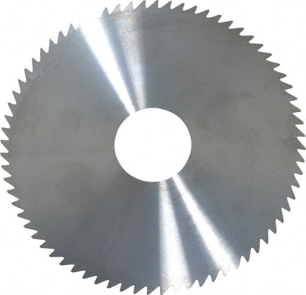 RobbJack - 4" Diam x 0.035" Blade Thickness x 1" Arbor Hole Diam, 72 Tooth Slitting and Slotting Saw - Arbor Connection, Right Hand, Uncoated, Solid Carbide, Concave Ground - Exact Tooling