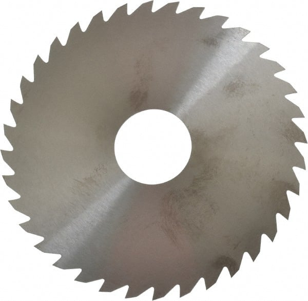RobbJack - 4" Diam x 0.04" Blade Thickness x 1" Arbor Hole Diam, 36 Tooth Slitting and Slotting Saw - Arbor Connection, Right Hand, Uncoated, Solid Carbide, Concave Ground - Exact Tooling