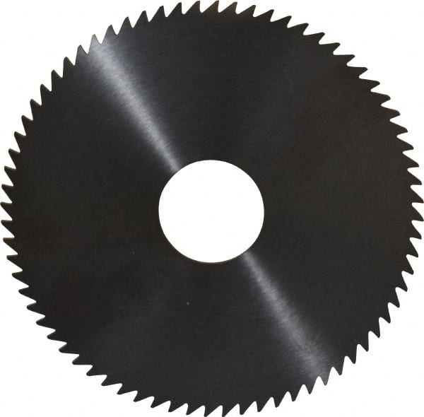 RobbJack - 4" Diam x 0.0781" Blade Thickness x 1" Arbor Hole Diam, 72 Tooth Slitting and Slotting Saw - Arbor Connection, Right Hand, Uncoated, Solid Carbide, Concave Ground - Exact Tooling