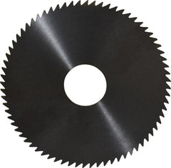 RobbJack - 4" Diam x 0.0781" Blade Thickness x 1" Arbor Hole Diam, 72 Tooth Slitting and Slotting Saw - Arbor Connection, Right Hand, Uncoated, Solid Carbide, Concave Ground - Exact Tooling
