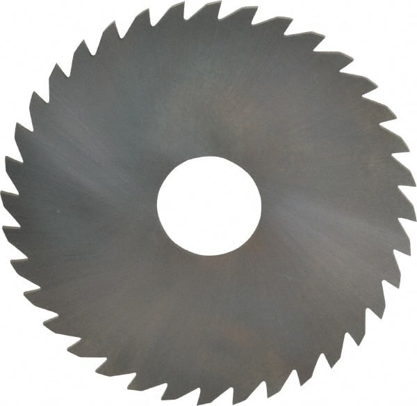 RobbJack - 4" Diam x 0.0937" Blade Thickness x 1" Arbor Hole Diam, 36 Tooth Slitting and Slotting Saw - Arbor Connection, Right Hand, Uncoated, Solid Carbide, Concave Ground - Exact Tooling