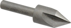 Keo - 1/2" Head Diam, 1/4" Shank Diam, 3 Flute 60° High Speed Steel Countersink - Exact Tooling