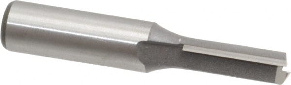 Amana Tool - 3/8" Diam, 1/2" Shank Diam, 1" Length of Cut, 2 Flute Straight Router Bit - 2-3/4" Overall Length, Carbide Tipped - Exact Tooling