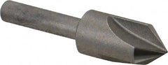 Keo - 1/2" Head Diam, 1/4" Shank Diam, 3 Flute 82° High Speed Steel Countersink - Bright Finish, 2" OAL, Single End, Straight Shank, Right Hand Cut - Exact Tooling