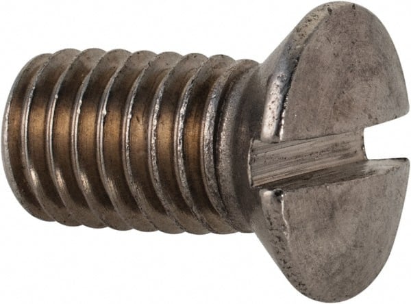 Value Collection - M8x1.25 Metric Coarse, 16mm OAL Slotted Drive Machine Screw - Oval Head, Grade 18-8 & A2 Stainless Steel, Uncoated, Without Washer - Exact Tooling