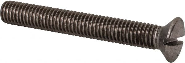 Value Collection - M8x1.25 Metric Coarse, 60mm OAL Slotted Drive Machine Screw - Oval Head, Grade 18-8 & A2 Stainless Steel, Uncoated, Without Washer - Exact Tooling