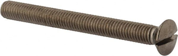 Value Collection - M8x1.25 Metric Coarse, 80mm OAL Slotted Drive Machine Screw - Oval Head, Grade 18-8 & A2 Stainless Steel, Uncoated, Without Washer - Exact Tooling