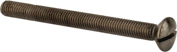 Value Collection - M8x1.25 Metric Coarse, 90mm OAL Slotted Drive Machine Screw - Oval Head, Grade 18-8 & A2 Stainless Steel, Uncoated, Without Washer - Exact Tooling