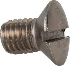 Value Collection - M10x1.50 Metric Coarse, 16mm OAL Slotted Drive Machine Screw - Oval Head, Grade 18-8 & A2 Stainless Steel, Uncoated, Without Washer - Exact Tooling