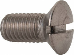 Value Collection - M10x1.50, 20mm OAL Slotted Drive Machine Screw - Oval Head, Grade 18-8 & A2 Stainless Steel, Uncoated, Without Washer - Exact Tooling