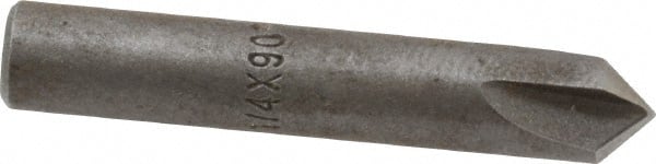 Keo - 1/4" Head Diam, 1/4" Shank Diam, 3 Flute 90° High Speed Steel Countersink - Bright Finish, 1-1/2" OAL, Single End, Straight Shank, Right Hand Cut - Exact Tooling