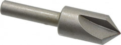 Keo - 1/2" Head Diam, 1/4" Shank Diam, 3 Flute 90° High Speed Steel Countersink - Bright Finish, 2" OAL, Single End, Straight Shank, Right Hand Cut - Exact Tooling