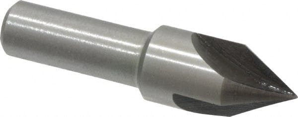 Interstate - 1/2" Head Diam, 3/8" Shank Diam, 3 Flute 60° High Speed Steel Countersink - Exact Tooling
