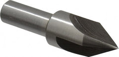 Interstate - 3/4" Head Diam, 1/2" Shank Diam, 3 Flute 60° High Speed Steel Countersink - Bright Finish, 2-3/4" OAL, Single End, Straight Shank, Right Hand Cut - Exact Tooling
