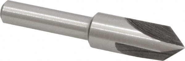 Interstate - 3/8" Head Diam, 1/4" Shank Diam, 3 Flute 82° High Speed Steel Countersink - Exact Tooling