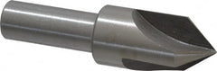 Interstate - 3/4" Head Diam, 1/2" Shank Diam, 3 Flute 82° High Speed Steel Countersink - Bright Finish, 2-3/4" OAL, Single End, Straight Shank, Right Hand Cut - Exact Tooling