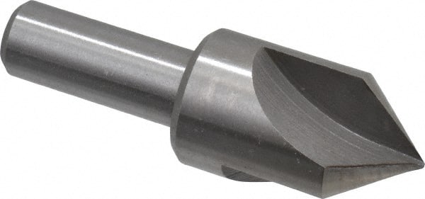 Interstate - 7/8" Head Diam, 1/2" Shank Diam, 3 Flute 82° High Speed Steel Countersink - Exact Tooling