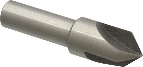 Interstate - 1/2" Head Diam, 3/8" Shank Diam, 3 Flute 90° High Speed Steel Countersink - Exact Tooling