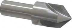 Interstate - 3/4" Head Diam, 1/2" Shank Diam, 3 Flute 90° High Speed Steel Countersink - Bright Finish, 2-3/4" OAL, Single End, Straight Shank, Right Hand Cut - Exact Tooling