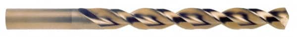 Accupro - #23 130° Cobalt Jobber Drill - Bright Finish, Right Hand Cut, Parabolic Flute, Straight Shank, 2-15/16" OAL, Split Point - Exact Tooling