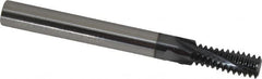 Scientific Cutting Tools - 3/8-16 UNC, 0.285" Cutting Diam, 4 Flute, Solid Carbide Helical Flute Thread Mill - Internal Thread, 0.775" LOC, 3" OAL, 5/16" Shank Diam - Exact Tooling