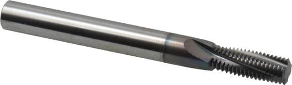 Scientific Cutting Tools - 3/8-24 UNF, 0.285" Cutting Diam, 4 Flute, Solid Carbide Helical Flute Thread Mill - Internal Thread, 0.766" LOC, 3" OAL, 5/16" Shank Diam - Exact Tooling