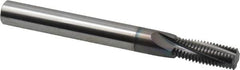 Scientific Cutting Tools - 3/8-24 UNF, 0.285" Cutting Diam, 4 Flute, Solid Carbide Helical Flute Thread Mill - Internal Thread, 0.766" LOC, 3" OAL, 5/16" Shank Diam - Exact Tooling