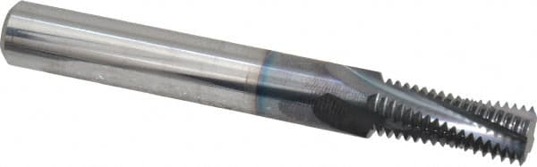 Scientific Cutting Tools - 7/16-20 UNF, 0.335" Cutting Diam, 4 Flute, Solid Carbide Helical Flute Thread Mill - Internal Thread, 0.87" LOC, 3" OAL, 3/8" Shank Diam - Exact Tooling