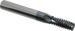 Scientific Cutting Tools - 1/2-13 UNC, 0.35" Cutting Diam, 4 Flute, Solid Carbide Helical Flute Thread Mill - Internal Thread, 0.877" LOC, 3" OAL, 3/8" Shank Diam - Exact Tooling